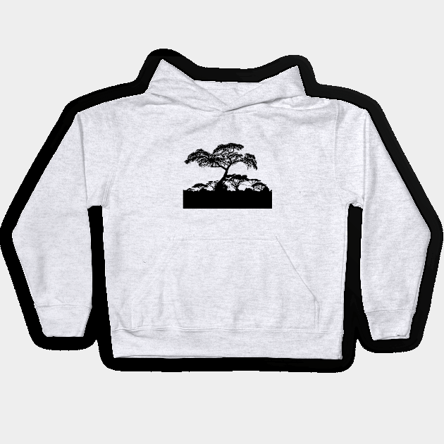 African Savannah Silhouette Kids Hoodie by WannabeArtworks